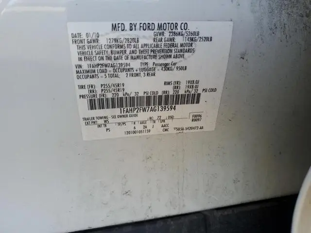 2010 FORD TAURUS LIMITED