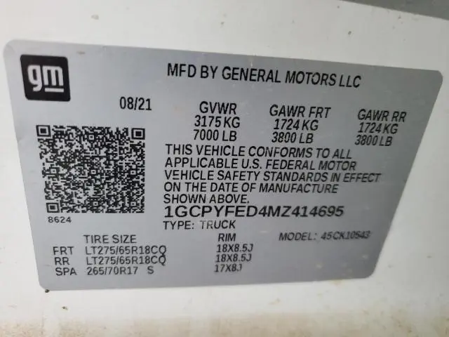 2021 CHEVROLET SILVERADO K1500 LT TRAIL BOSS  