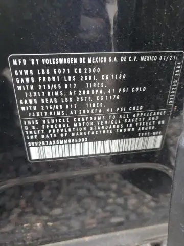 2021 VOLKSWAGEN TIGUAN SE  