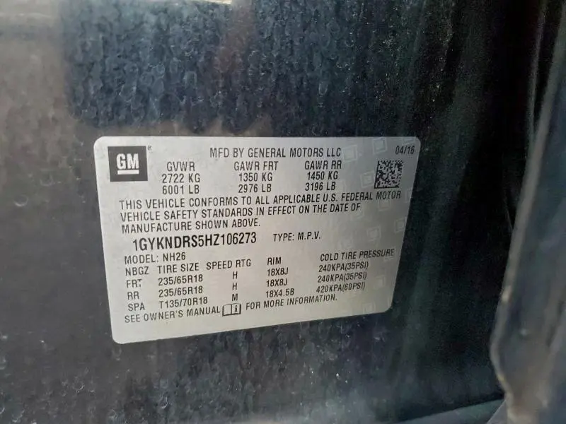 2017 CADILLAC XT5 LUXURY  