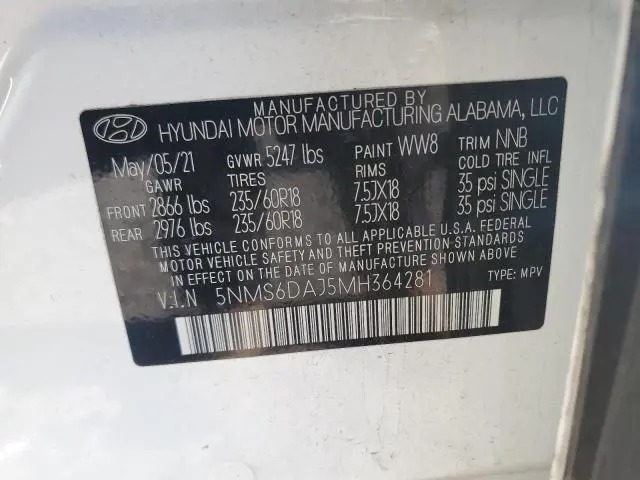 2021 HYUNDAI SANTA FE SEL  