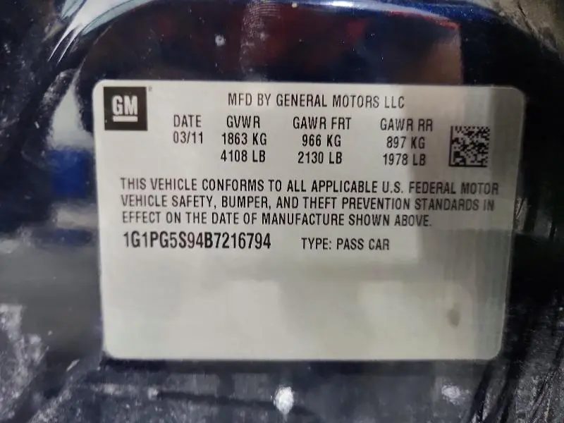 2011 CHEVROLET CRUZE LT  