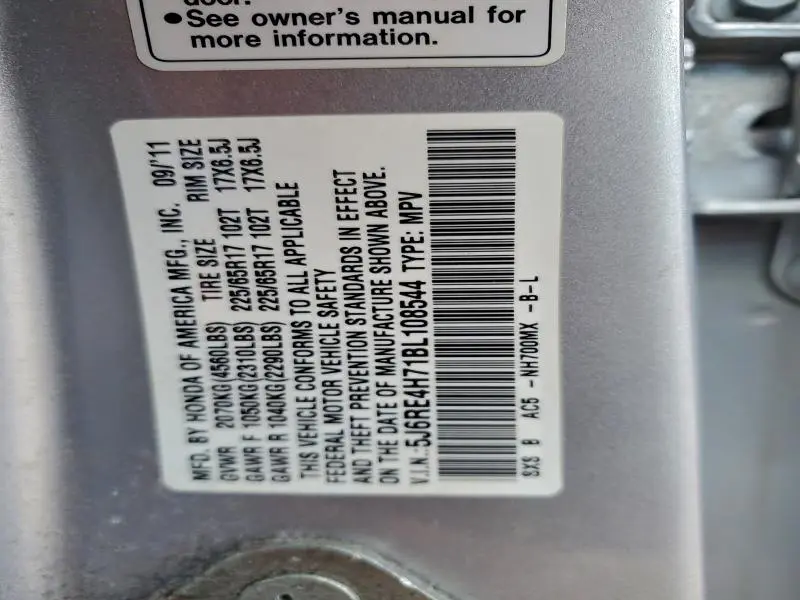 2011 HONDA CR-V EXL  