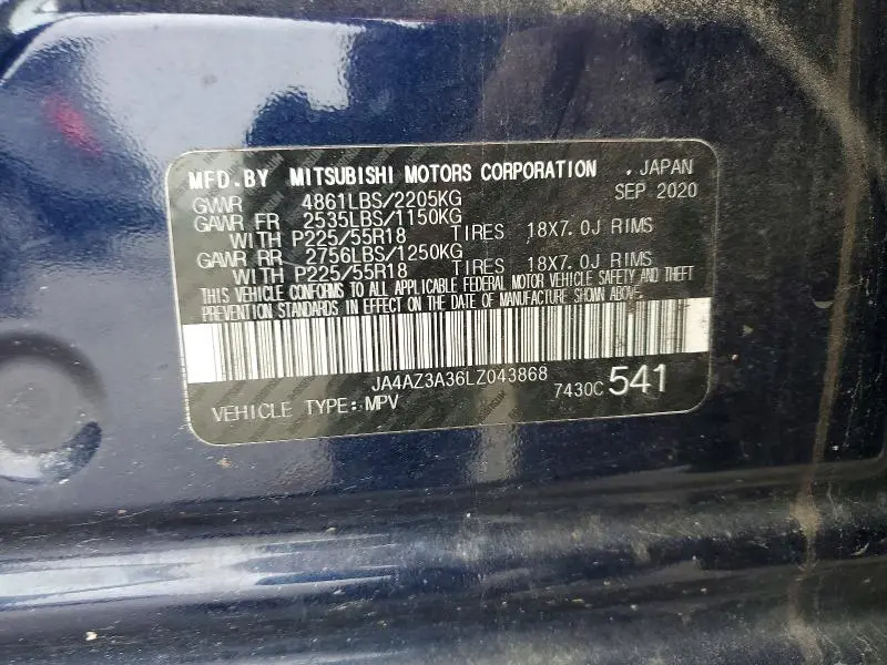 2020 MITSUBISHI OUTLANDER SE  