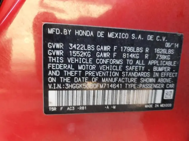 2015 HONDA FIT EX