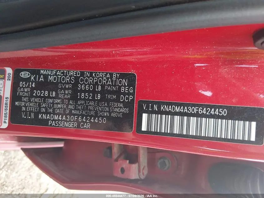 2015 KIA RIO LX