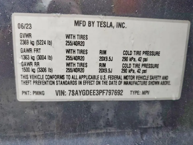 2023 TESLA MODEL Y   