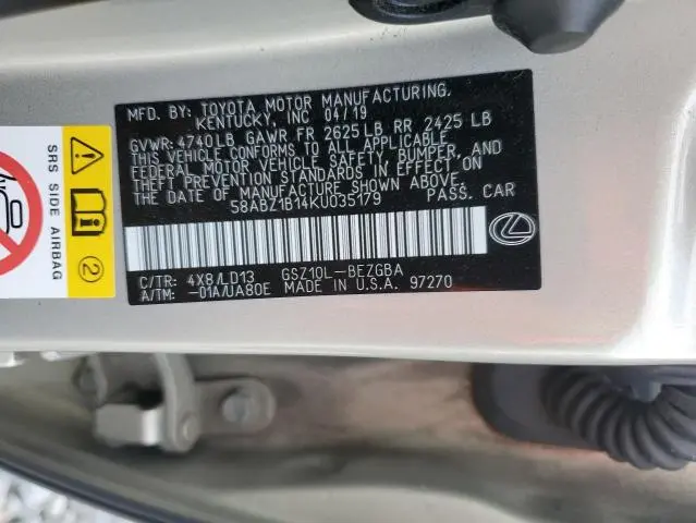 2019 LEXUS ES 350  
