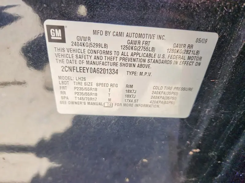 2010 CHEVROLET EQUINOX LT  