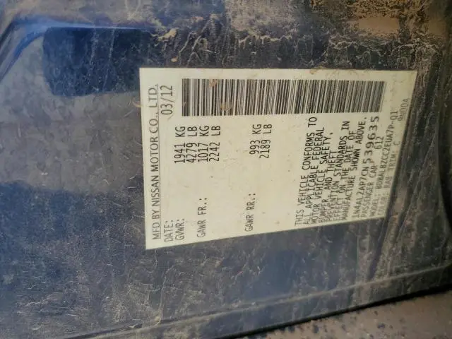 2012 NISSAN ALTIMA BASE  