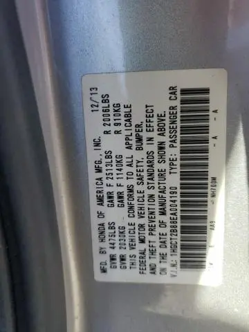 2014 HONDA ACCORD EXL  