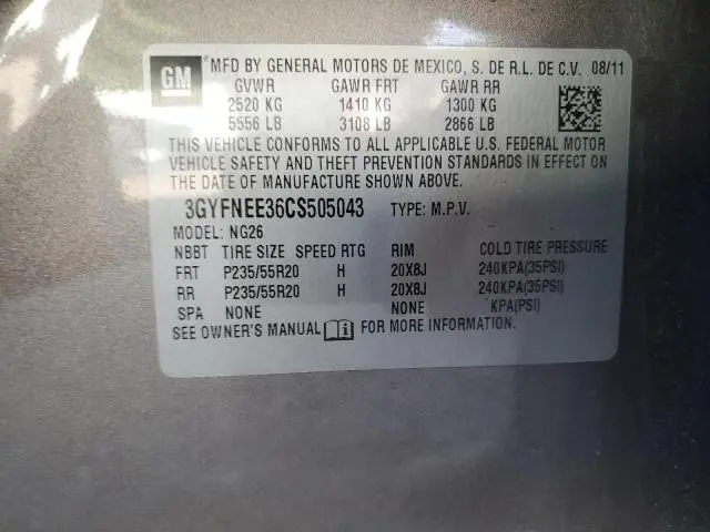 2012 CADILLAC SRX PERFORMANCE COLLECTION  