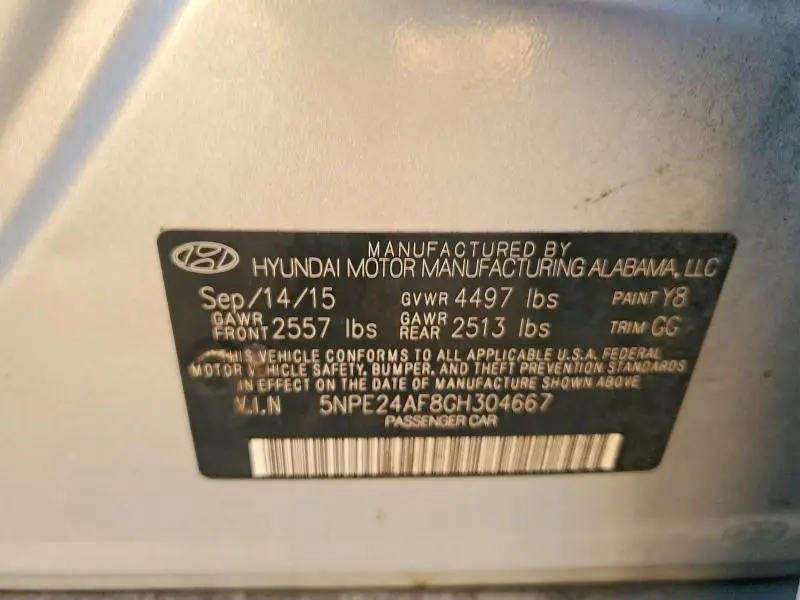 2016 HYUNDAI SONATA SE  