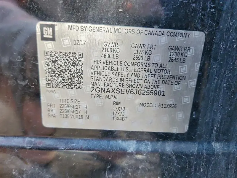 2018 CHEVROLET EQUINOX LT  