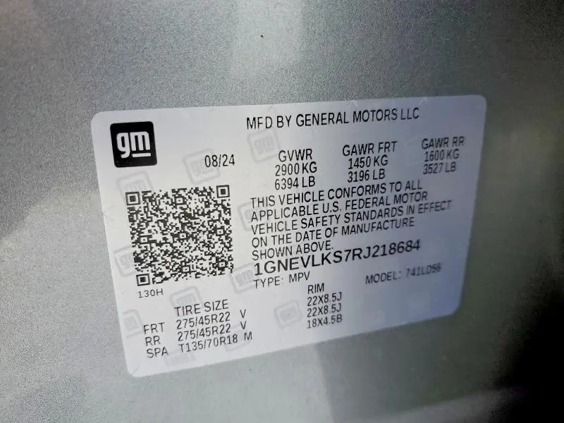 2024 CHEVROLET TRAVERSE RS  