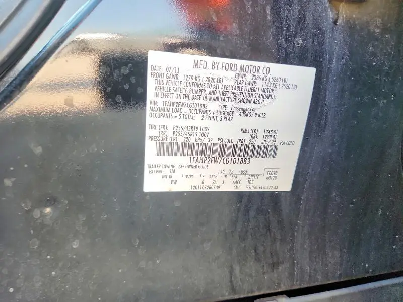 2012 FORD TAURUS LIMITED  