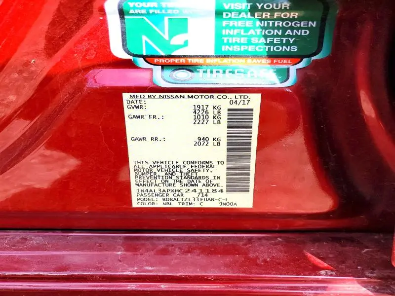 2017 NISSAN ALTIMA 2.5 SL  