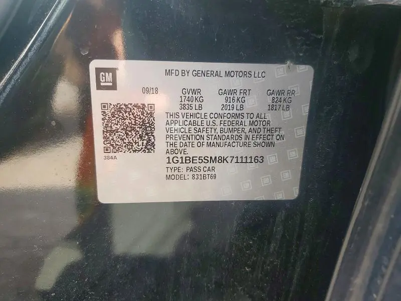 2019 CHEVROLET CRUZE LT  