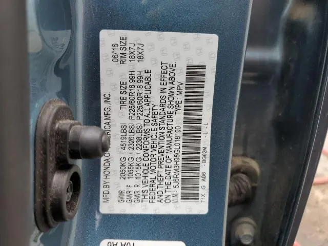 2016 HONDA CR-V TOURING  