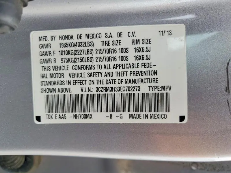 2014 HONDA CR-V LX  