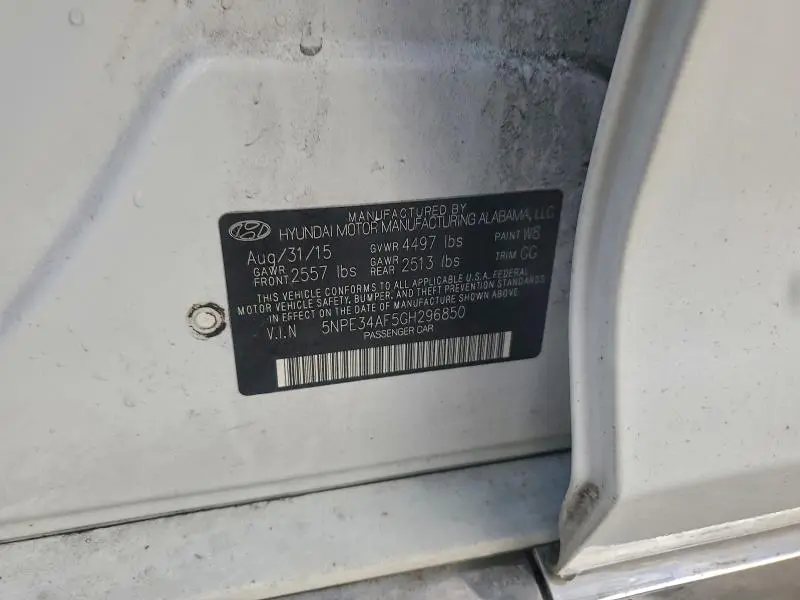 2016 HYUNDAI SONATA SPORT  