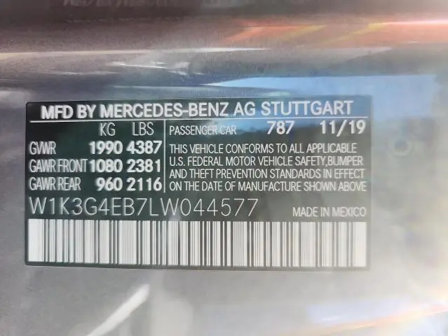 2020 MERCEDES-BENZ A 220  