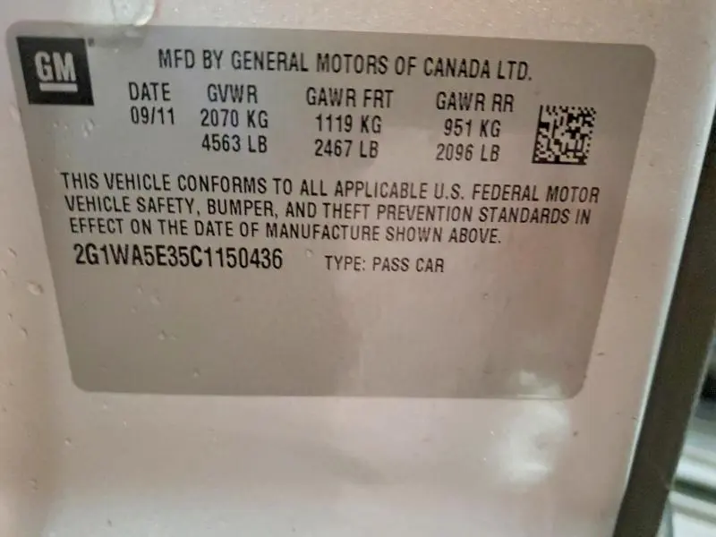 2012 CHEVROLET IMPALA LS  