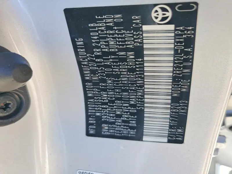 2022 TOYOTA COROLLA LE  