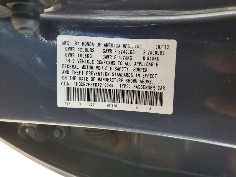 2013 HONDA ACCORD LX  