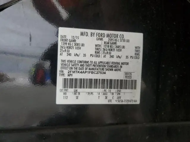 2015 FORD EDGE SPORT