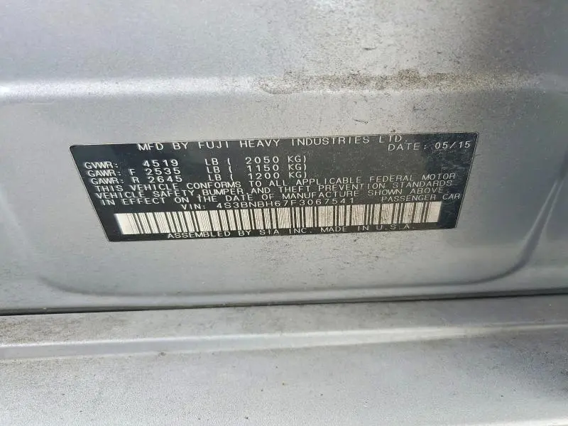 2015 SUBARU LEGACY 2.5I PREMIUM  