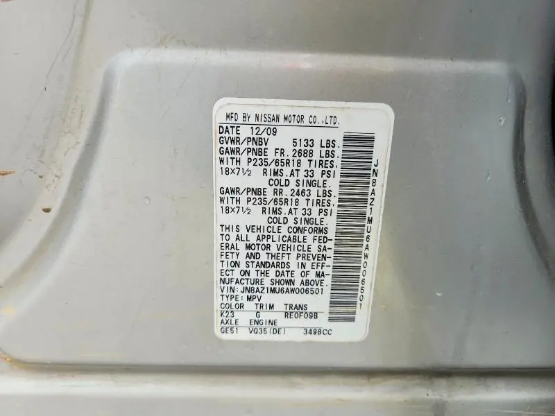 2010 NISSAN MURANO S  