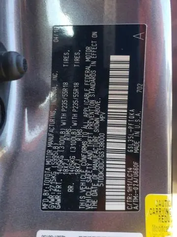 2016 TOYOTA SIENNA XLE  