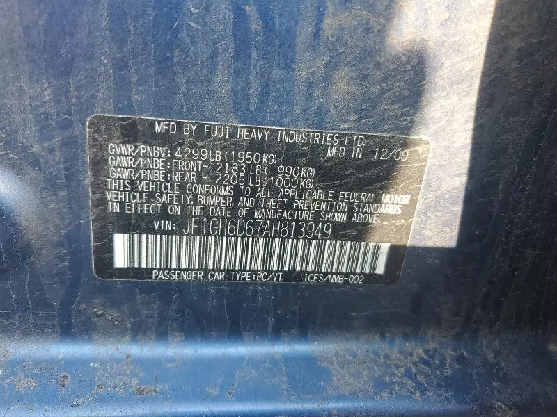 2010 SUBARU IMPREZA   