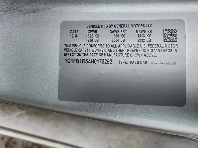 2017 CHEVROLET CAMARO LT  