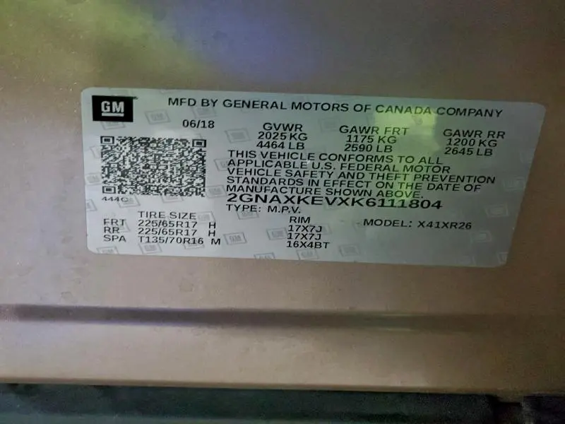 2019 CHEVROLET EQUINOX LT  