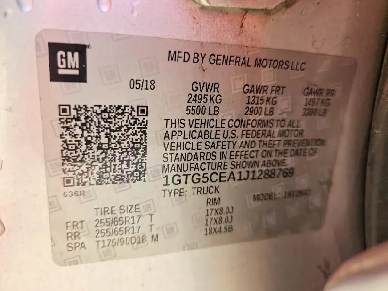 2018 GMC CANYON SLE  