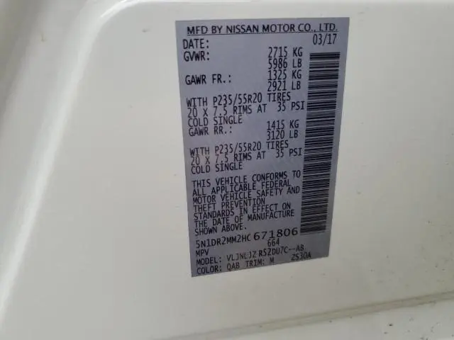 2017 NISSAN PATHFINDER S  