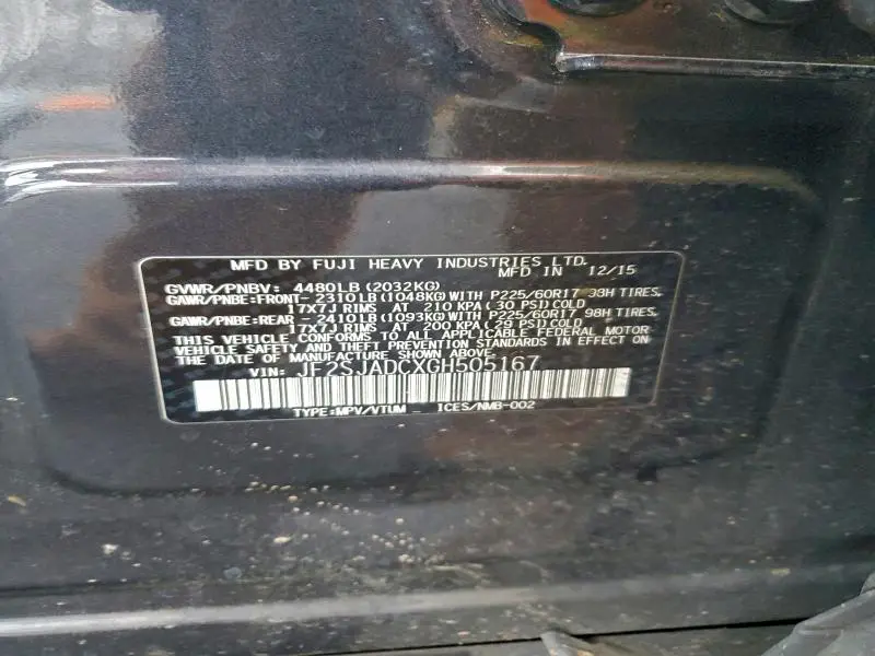 2016 SUBARU FORESTER 2.5I PREMIUM  