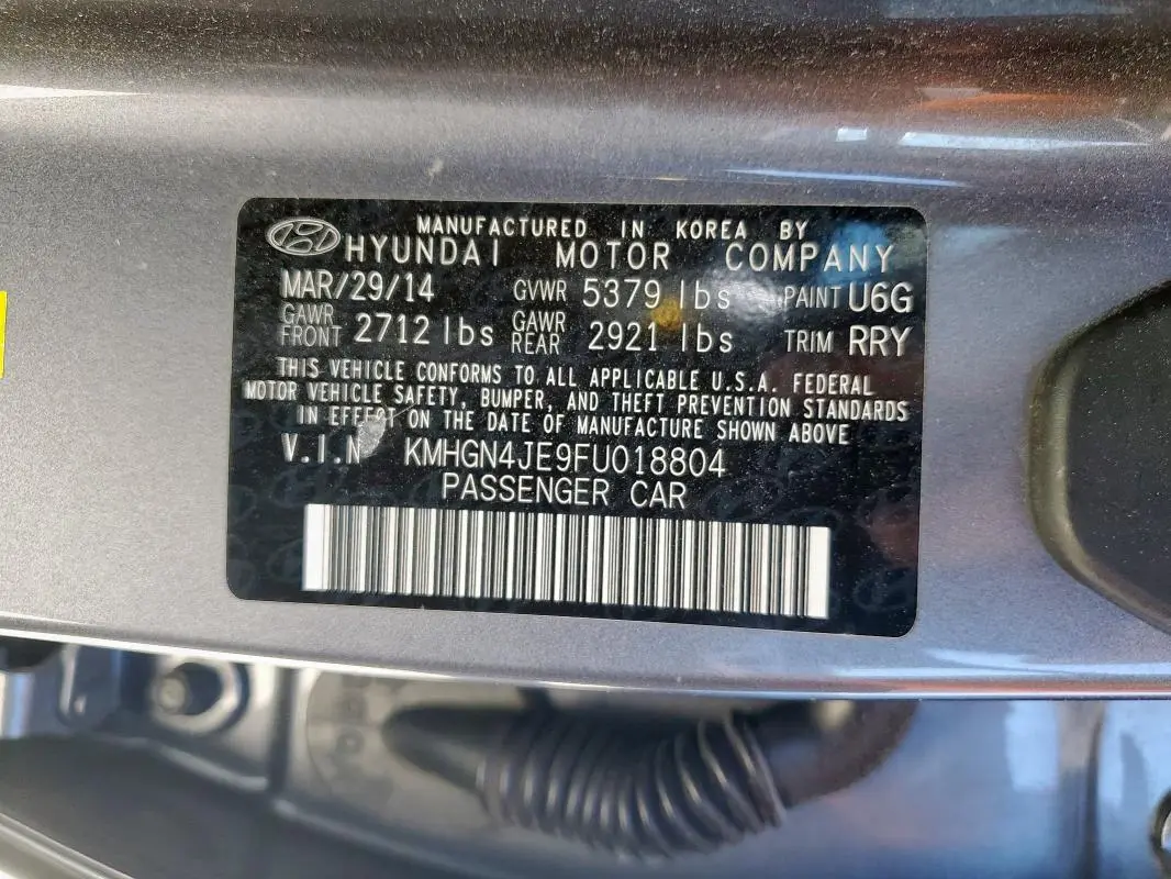 2015 HYUNDAI GENESIS 3.8L  