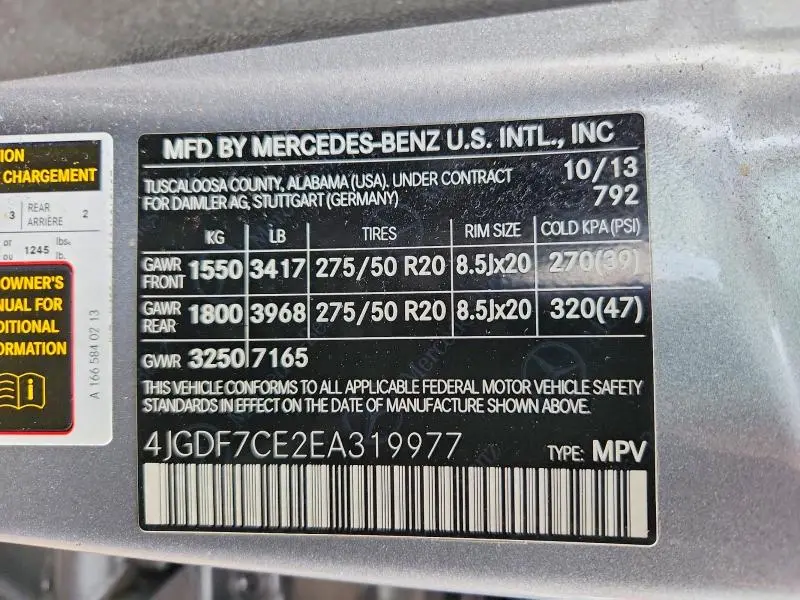 2014 MERCEDES-BENZ GL 450 4MATIC  
