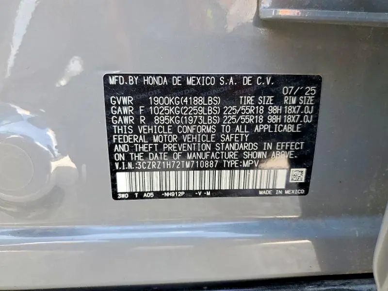 2026 HONDA HR-V EXL  