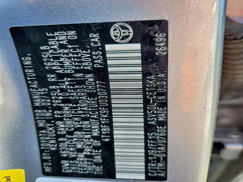 2015 TOYOTA CAMRY LE  