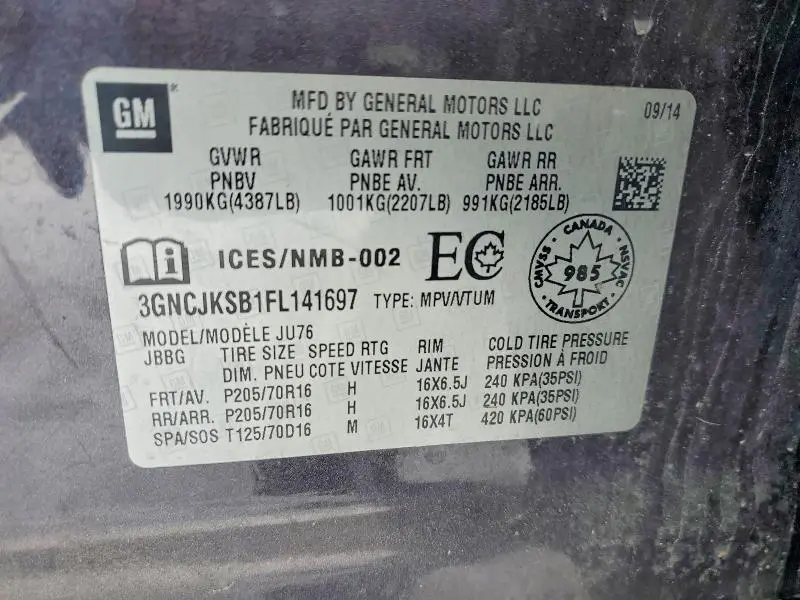 2015 CHEVROLET TRAX LS  