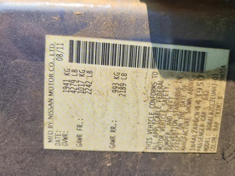 2012 NISSAN ALTIMA 2.5  