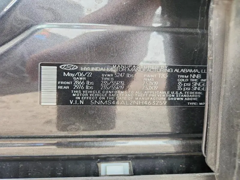 2022 HYUNDAI SANTA FE LIMITED  