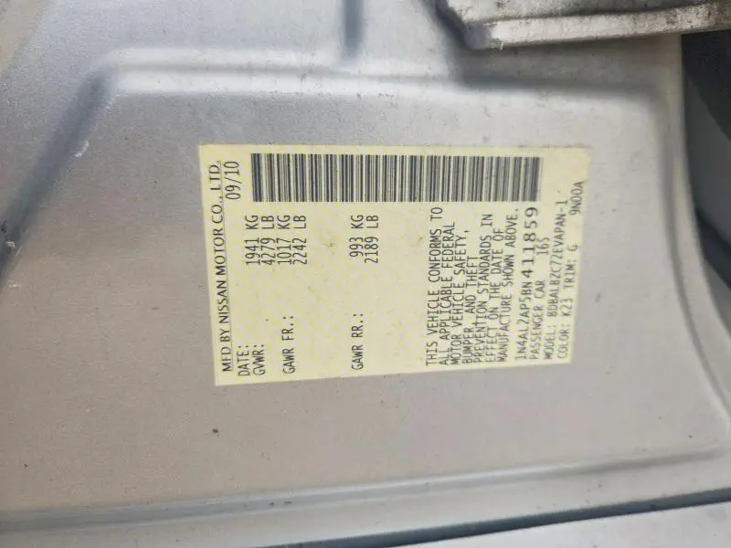 2011 NISSAN ALTIMA 2.5  