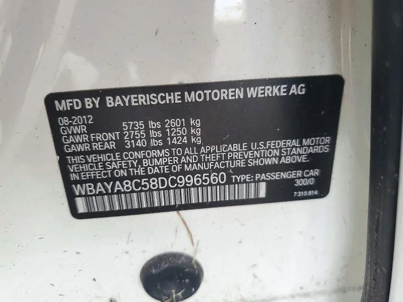 2013 BMW 750 I  