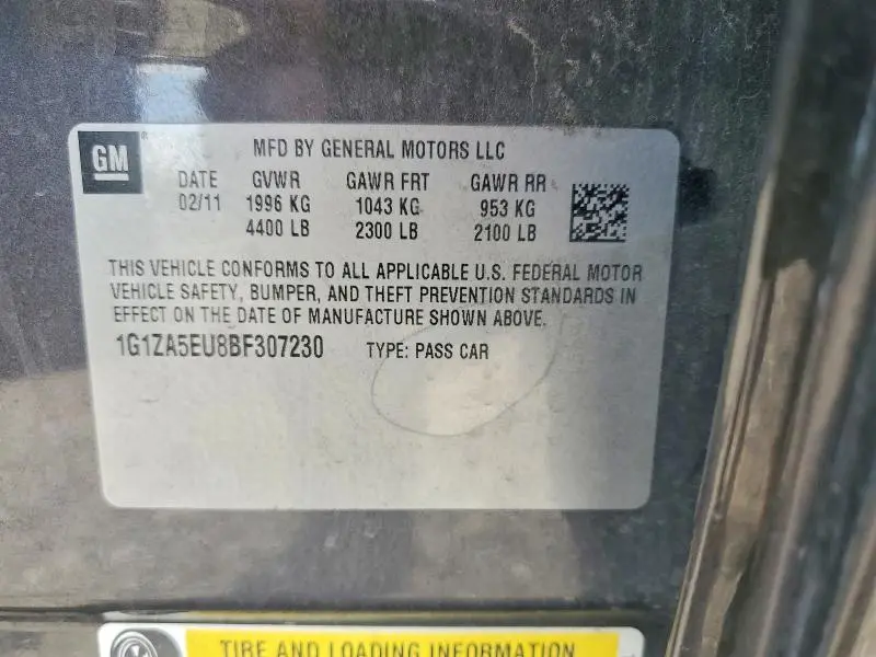 2011 CHEVROLET MALIBU LS  