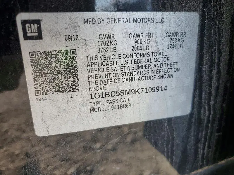 2019 CHEVROLET CRUZE   